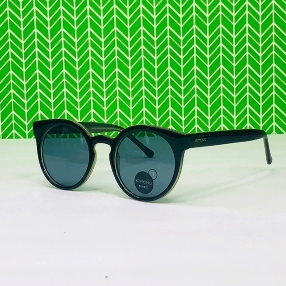 KOMONO Lulu Black Jade Sunglasses NEW cateye